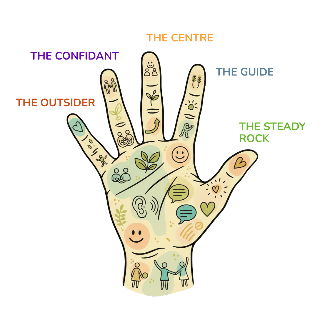 Hand of Support model in the Emotional Pulse app